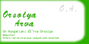 orsolya arva business card